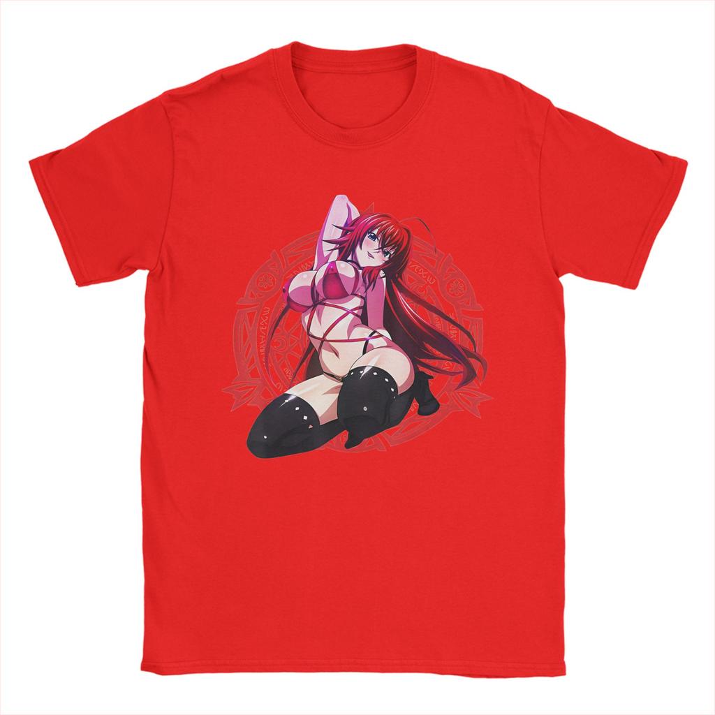 High School DxD Funny Anime Rias Gremory Character   Tshirts Men Cotton Clothing Retro  Round Neck Short Sleeve
