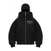 Men's Black Double Zipper Sweatshirt, Berlin Graphic Loose Street Hip-hop Hoodie Full Zipper Urban Fashion Hoodie Pullover Jacket