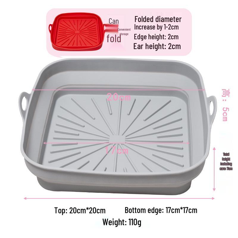 Customized Silicone Air Fryer Baking Pan, High-Temp Resistant, Reusable, Oven & Microwave Safe
