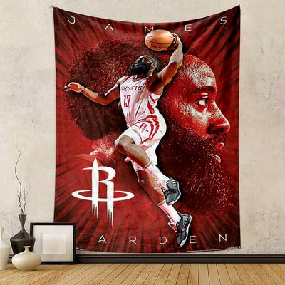 "Basketball Player Graphic Red Patterned Decor Patterned Tapestry for Bedroom and Living Room Home Decor Sofas"