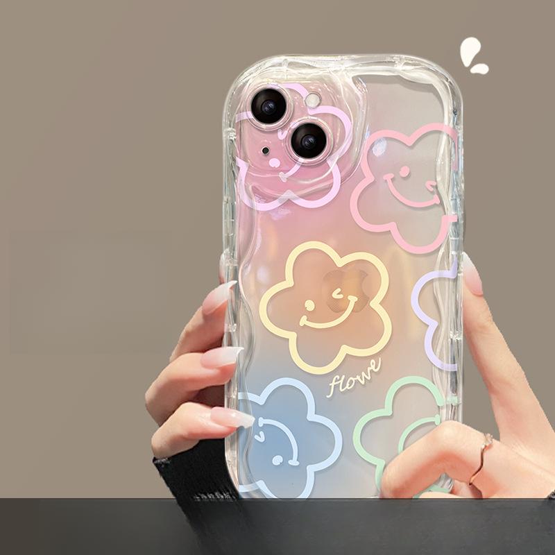 

Подходит для чехла для мобильного телефона Vivos16e S17/15pro Прозрачный Всесторонний X90/80 Подставка в виде цветка-смайлика Y77/52s vivo Y73s