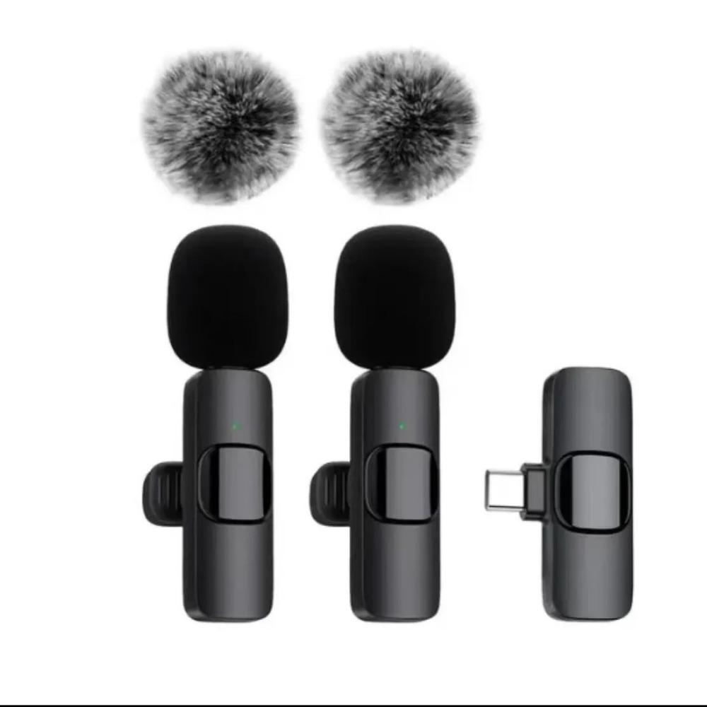 2 In 1 Mini Microphone Noise Cancelling Lavalier Microphone Wireless Microphone Podcast