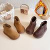 Children's Winter Low-Top Snow Boots 2025: Thick Sole, Height-Boosting, Plus Velvet for Extra Warmth, Fashionable Cotton Shoes