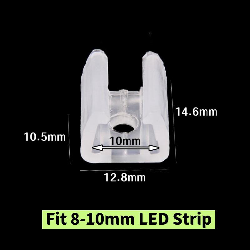 20/50/100pcs LED Neon Strip Fixed Clip Plastic Connector 6/10/20mm Flexible Silicone Tube Holder Strip Lights Buckle Accessories