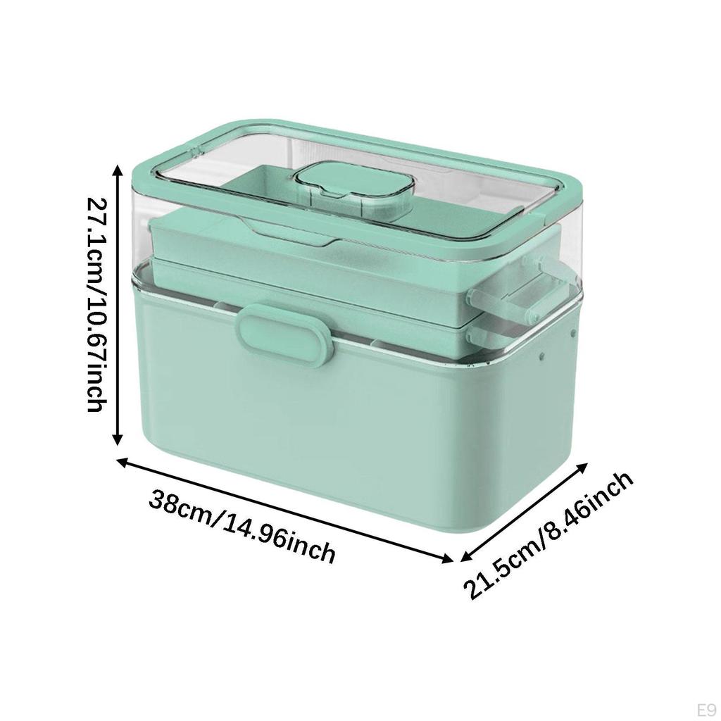 Medicine Box Clear Storage Container Lidded Large Capacity Art Crafts Case Sewing Supplies