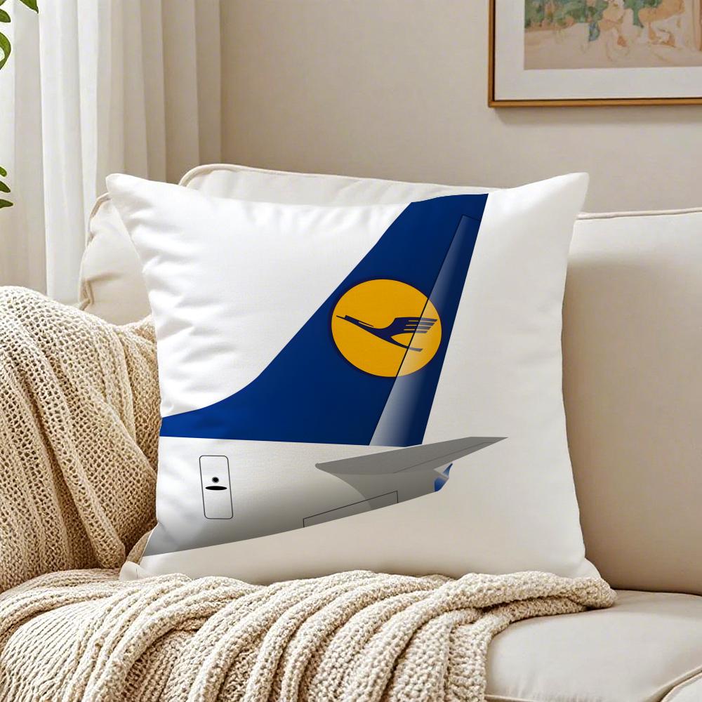 lLufthansa Aviation Themed Cushion Cover Pillowcase Antidustmite Living Room Sofa Decor Cushion Room