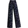 2025 Autumn/Winter Women's Fashionable Wide-Leg Textured Pants - High Waist Korean Casual Style