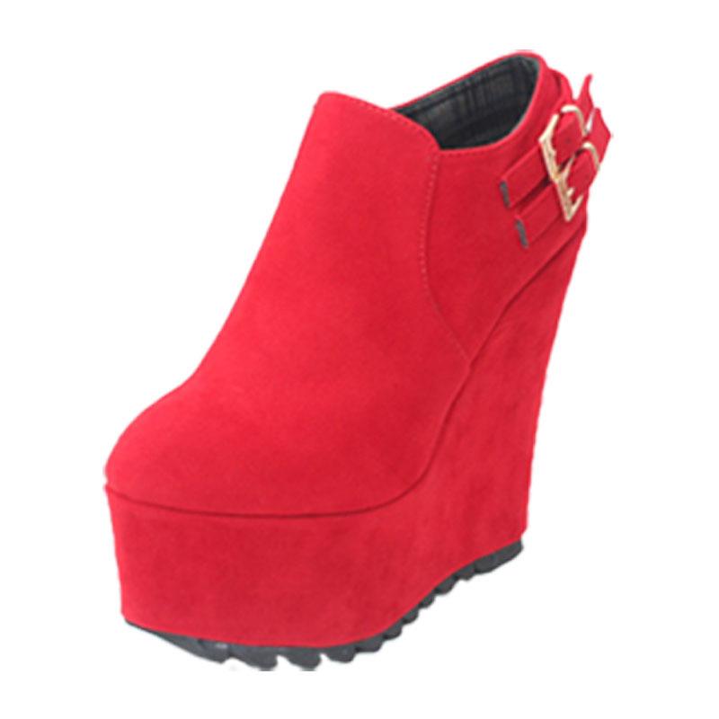 

Новое поступление Ботильоны на высоком каблуке для женщин 15 см Обувь на танкетке Женские Красные Черные Индивидуальный дизайн Ботинки на платформе Зимние WSH5005 43