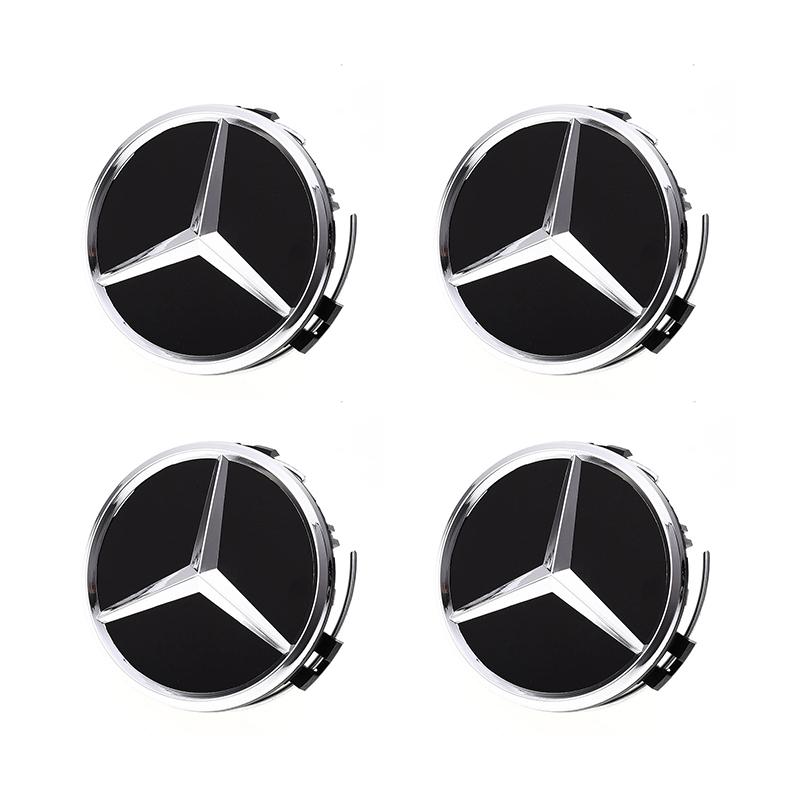 Autosticker 4 STUKS 75mm Metalen Embleem Auto Wiel Naafkap Cover Badge Voor Mercedes Benz AMG GLK GLE GLC W203 W206 W220 W205 W2