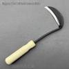 Full Steel Serrated Sickle with Wooden Handle for Cutting Wild Vegetables and Small Grains