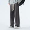 Men's Fleece-Lined Wide-Leg Casual Sweatpants for Autumn and Winter