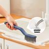 1pc, 2-in-1 V-Shaped Crevice Brush with Hard Bristles for Bathroom, Toilet, Tile, Stove,Long Handle Floor Brush with Cleaning Clip for Easy Cleaning