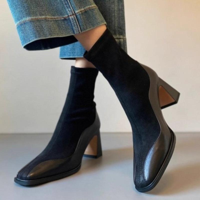 Женские ботильоны на высоком каблуке модные ботинки на толстом каблуке в готическом стиле зимние элегантные туфли-лодочки новый тренд женские ботинки челси 40 5180₽