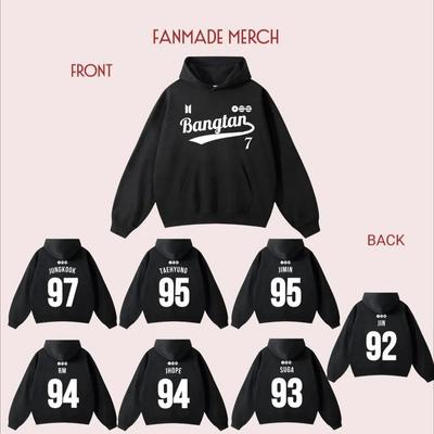 BTS Bangtan 2026 Comeback Hoodie Kpop Idol Member Name Number Sweatshirt Men Women Casual Streetwear Pullover Hooded Tops
