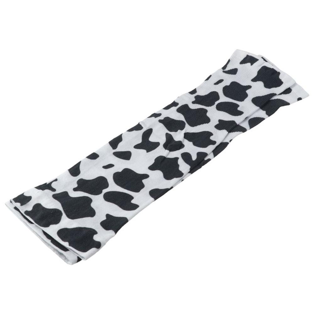 1Pair Durable Cow Pattern Ice Silk Sleeves Dacron UV Resistant Sleeve Cover Protection Thin Loose Ice Sleeves Outdoor