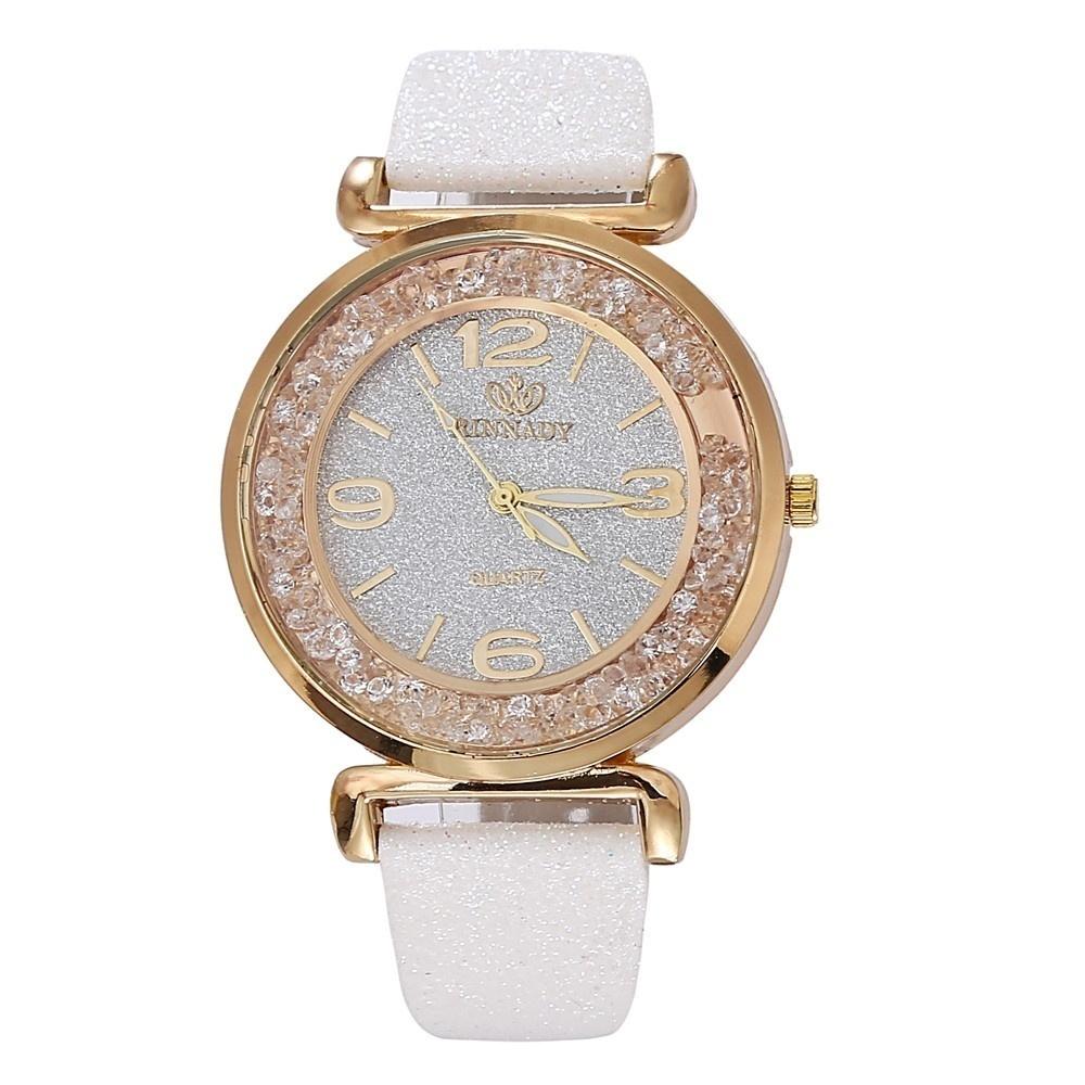 Moda donna Bling orologi da donna semplice strass cinturino in ecopelle orologio di lusso orologio da polso al quarzo da lavoro femminile