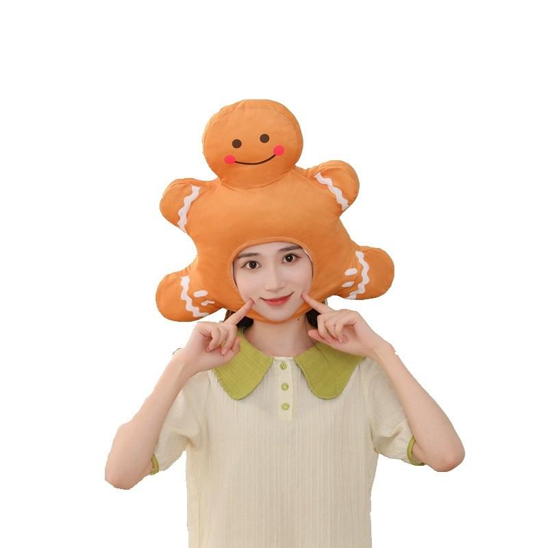 Großhandel Lebkuchenmann Plüsch Kopfbedeckung Hut Für Lustige Foto Requisiten Und Performance Kostüme