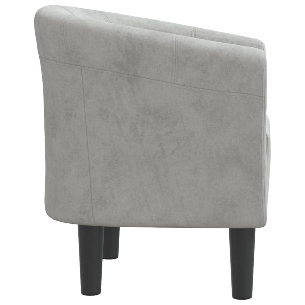 Club Chair Light Grey Velvet