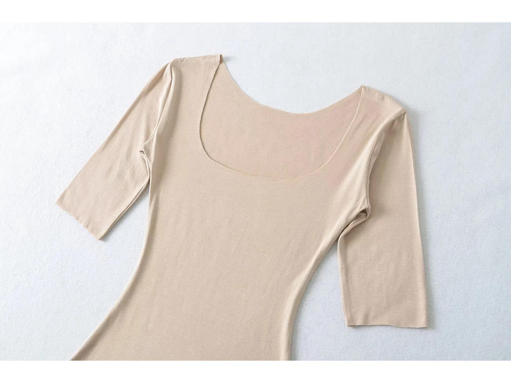 2026 Spring/Summer Women's Off-the-Shoulder Square Neck Mid-Sleeve Top