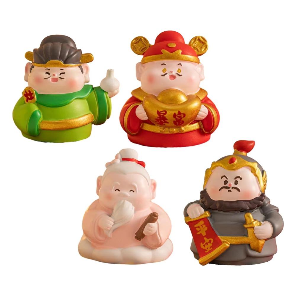 Resin Desktop Ornament Cartoon Desktop Trinkets Miniature Figure Lucky God Figurine  Bedroom
