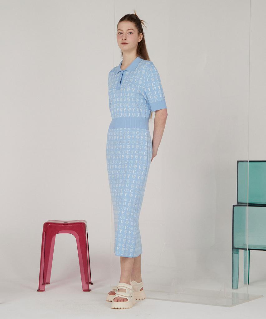 Jucy Judy J Logo Jacquard Slim Fit Knit Dress Jyop321A