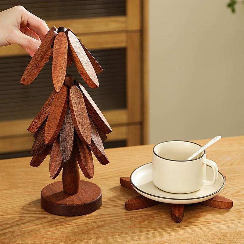 Baumdesign Ständer Holz Untersetzer Dekorativ Hitzebeständig Tischmatte Untersetzer Holz Platzsets Heißer Topf