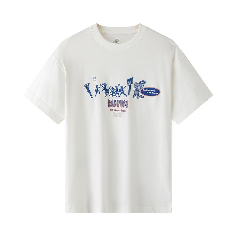 Li-Ning BadFive Graphic T-shirt White Blue Men s AHST279-7 L