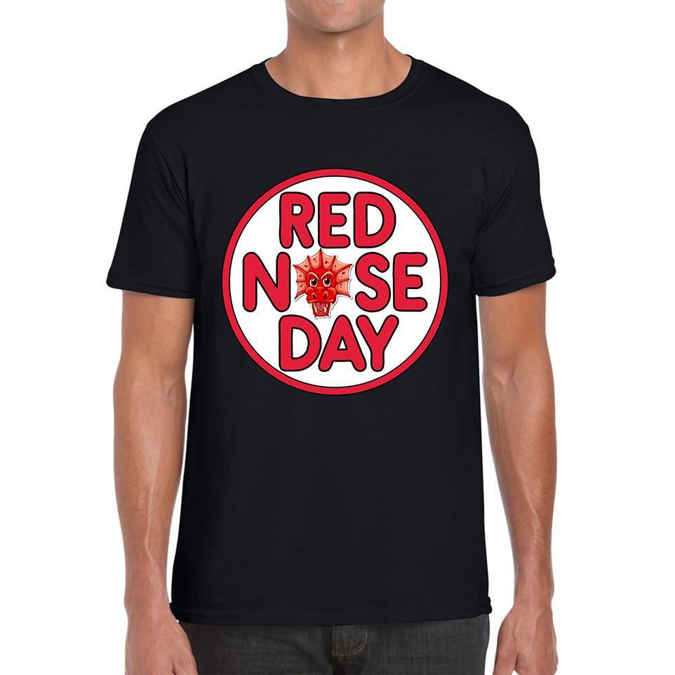 Dragon Face Red Nose Day Unisex Mens T Shirt Womens Tops Tees 4XL