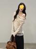 Wild Berry Lace Patchwork Camisole & Slimming Long-Sleeve T-Shirt Set - 2025 Autumn Collection