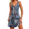Damen 2026 Sommerkleid mit Taschen Sommer Boho Strandkleid Florale Blusen für Damen Kleider T-Shirts V-Ausschnitt Lockere Trägerkleider