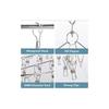 WudTus Stainless Steel Clothes Peg Hanger with 20 Pegs, Swivel Hooks, and Pegs for Drying Clothes. Windproof and suitable for drying socks, underwear,