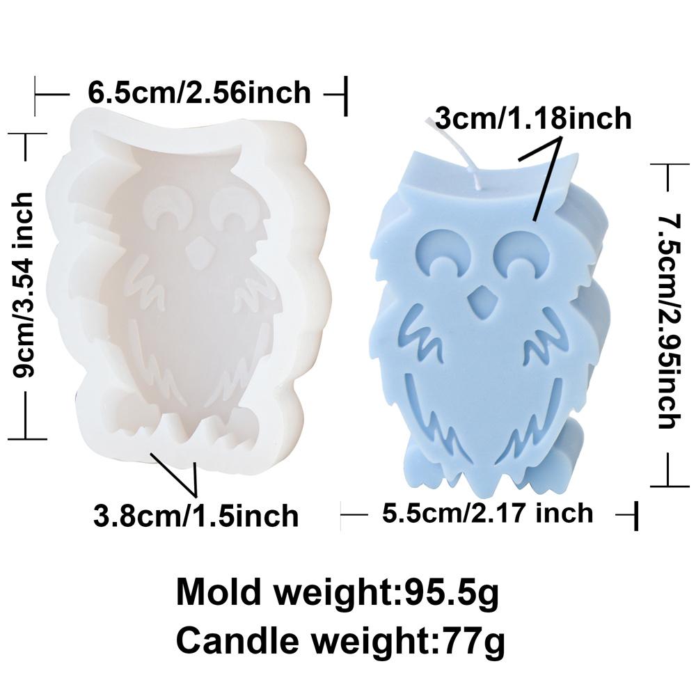 Cartoon Flat Owl Silicone Candle Mold DIY Animal Aroma Gypsum Resin Decoration Children's Toy Chocolate Biscuit Making Tool