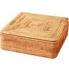 Handgeflochtene Rattan-Aufbewahrungsbox – Quadratischer Tisch-Organizer mit 4 Fächern für Snacks, Nüsse und Haushaltsartikel