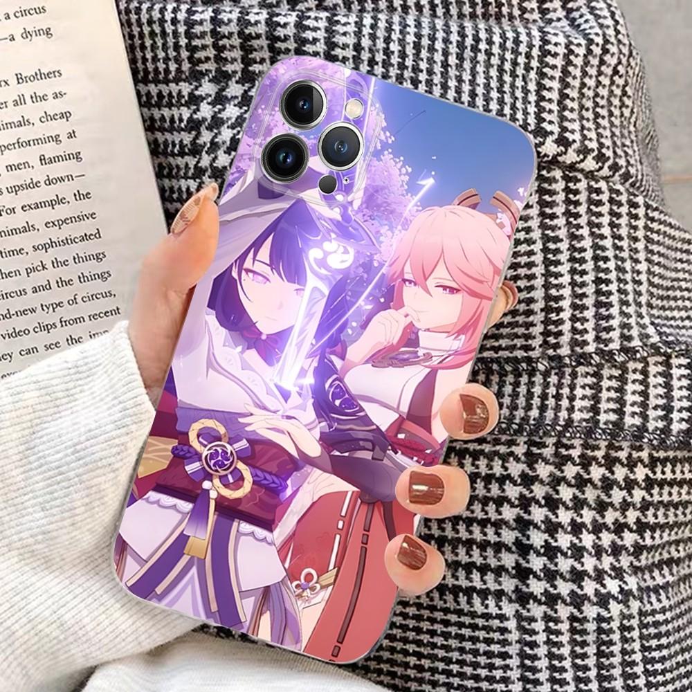 

Genshin Impact Raiden Shogun Phone Case For iPhone 15 14 11 12 13 Mini Pro XS Max Cover 6 7 8 Plus X XR SE 2020 Funda Shell iPhone 15