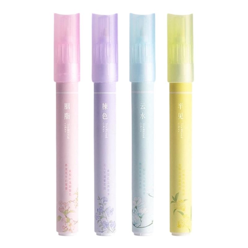 Liquid Adhesive Pen Set 4 Piece Fine Tip Paper Craft Adhesive Large Capacity Portable Plastic Design for Journaling Scrapbooks