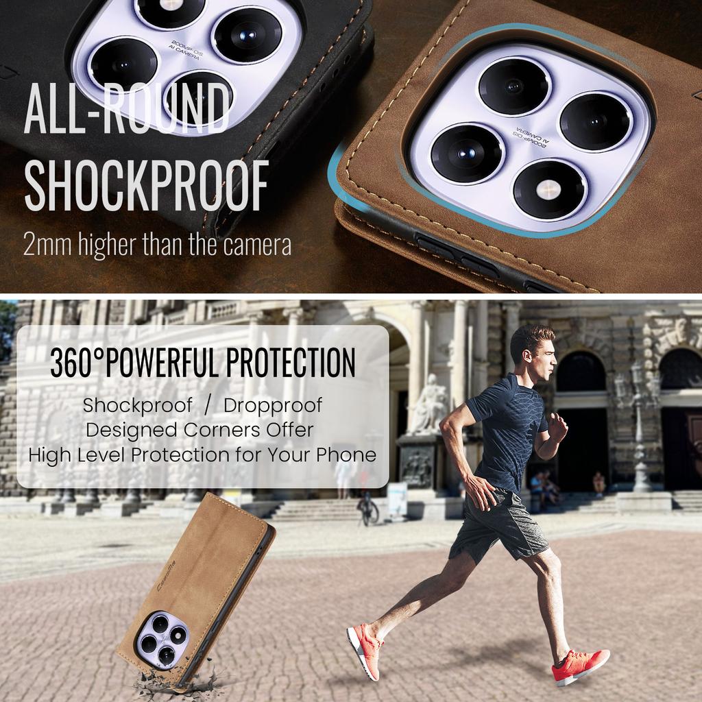 Für Xiaomi Redmi Note 14 Pro 4G Brieftaschenhülle CASEME 013 Serie PU Leder Handyhülle Ständer