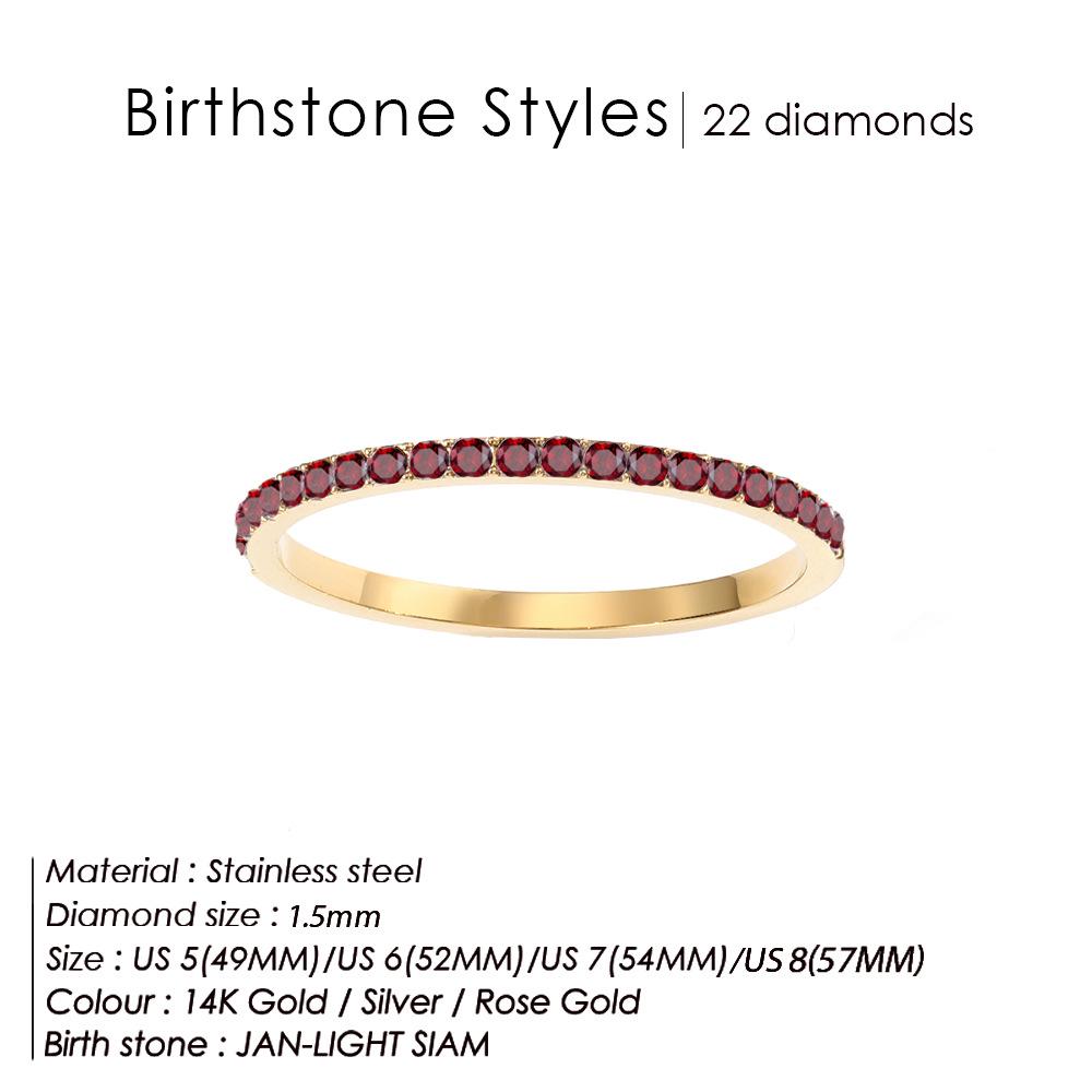 eManco European Zircon Ring: Titanium Steel Women's December Birthstone Rhinestone Finger Ring