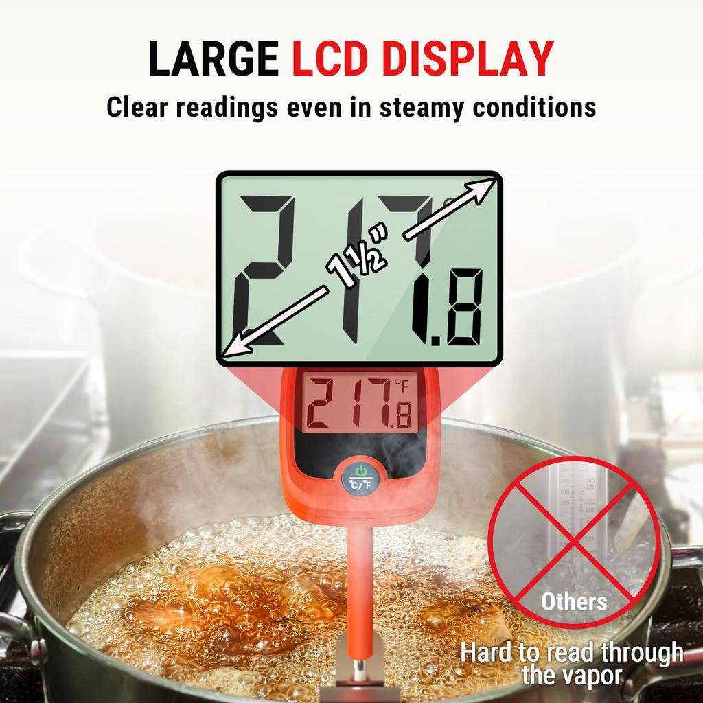 TP509 Instant Reading Digital Backlight Waterproof Kitchen Thermometer for Candy Deep Frying Cooking