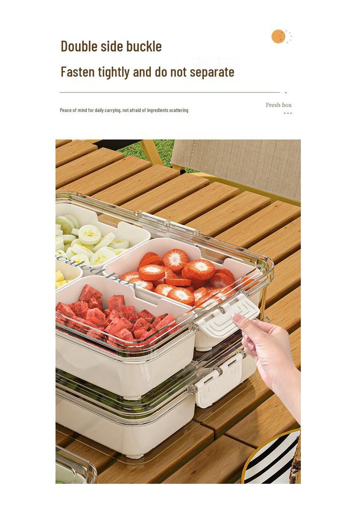 Large Capacity 4-Compartment Spice and Seasoning Storage Box