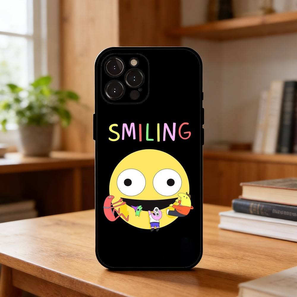 S-Smiling F-Friends Pim Charlie Phone Case For iPhone17,16,15,14,13,12Plus,Pro Max,XS,5G Soft Silicone Black Cover
