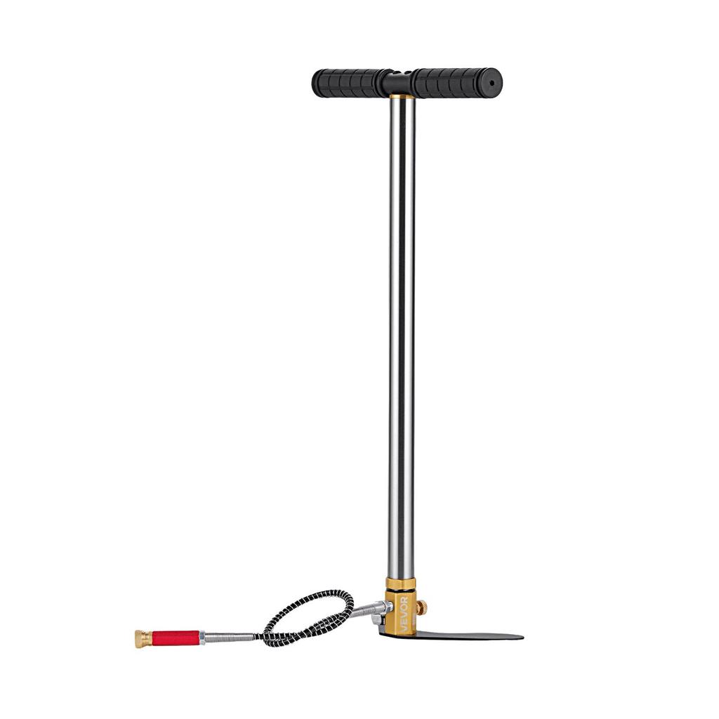 VEVOR PCP Hand Pump, 3 Stage, High Pressure Air Rifle Filling Stirrup Pump, 24.82 MPa 3600 PSI, with Oil-Moisture Filter, Pressure Gauge