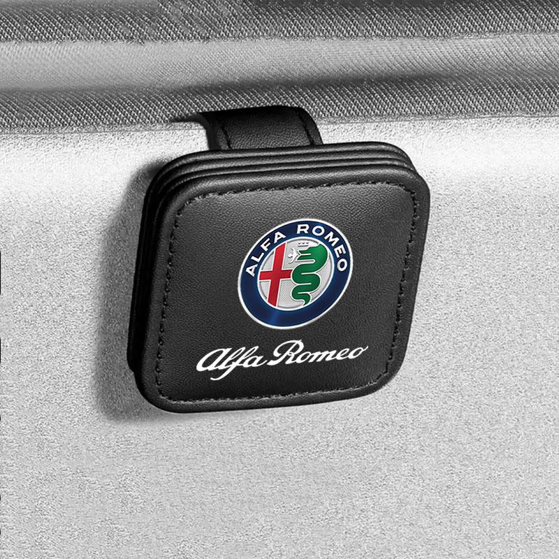 AZXL7 Car Sunglasses Holder Magnetic Leather Clip Ticket Holder For Alfa Romeo giulia stelvio giulietta 159 147 156 166 Car Accessorie