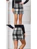 2025 Women's High-Waisted Plaid Bodycon Pencil Mini Skirt