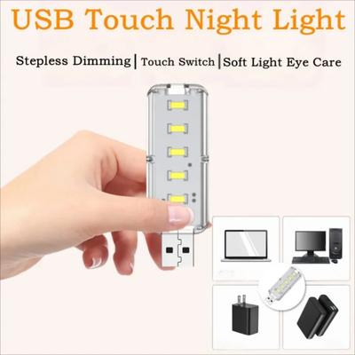 DC 5V Mini Tragbar 5LED USB Touchschalter Nachtlicht 3000K 6500K Für Schlafzimmer Arbeitszimmer PC Laptop Mobile Powerbank Einsteckbeleuchtung