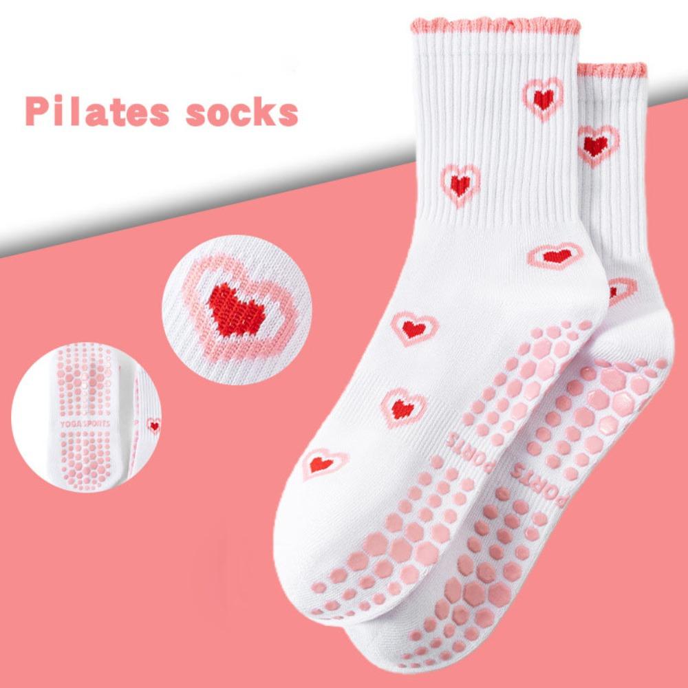 

New Cotton Pilates Socks Harajuku Street Breathable Cherry Embroidery Socks Sweat-absorbent Casual Mid Tube Socks 35-39 рожевий