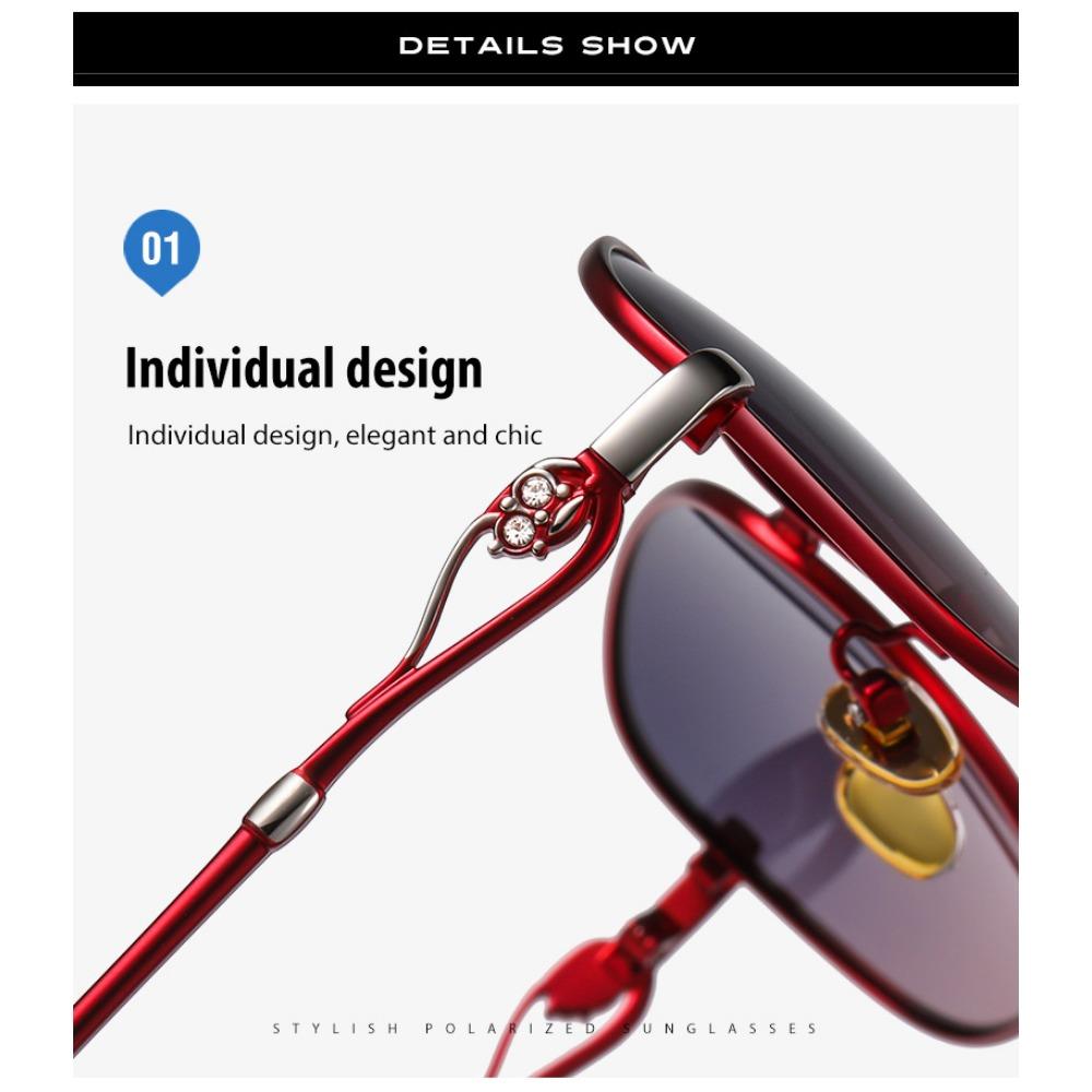 aoron Polarized Large Frame Two-color Sunglasses Women's Colorful Multi-color Sunglasses