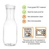 Water Pitcher 1.5L Water Bottle with Flip Cap Transparent Juice Container Round Square Base Milk Bottle for Home Kitchen Bar Restaurant