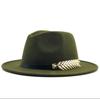 Europe, America, autumn and winter new woolen top hat retro gentleman and gentleman jazz flat brim felt straight edge big eaves hat