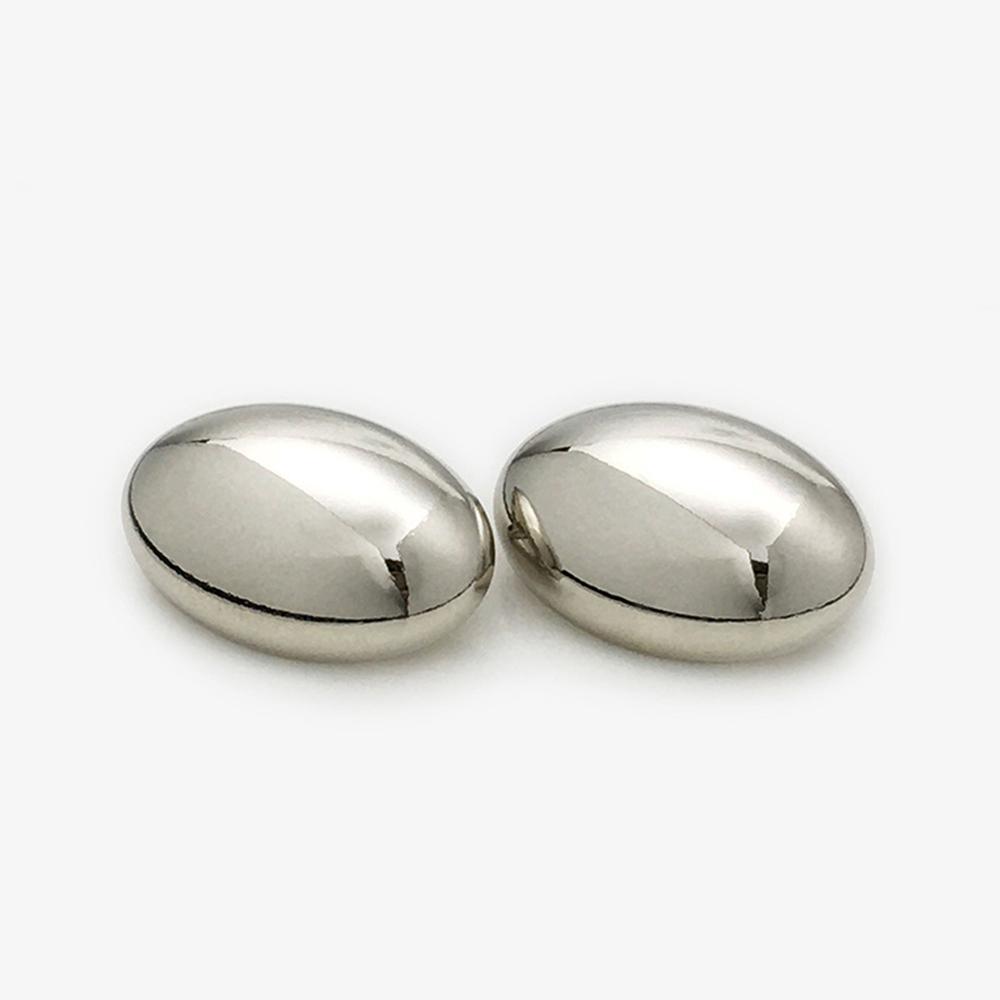 10Pcs Matte & Glossy Oval Metal Buttons For Clothing/Bags/Shoes, 17.5/22.5Mm Minimalist Fashion Buttons Gold Silver Mist Gold
