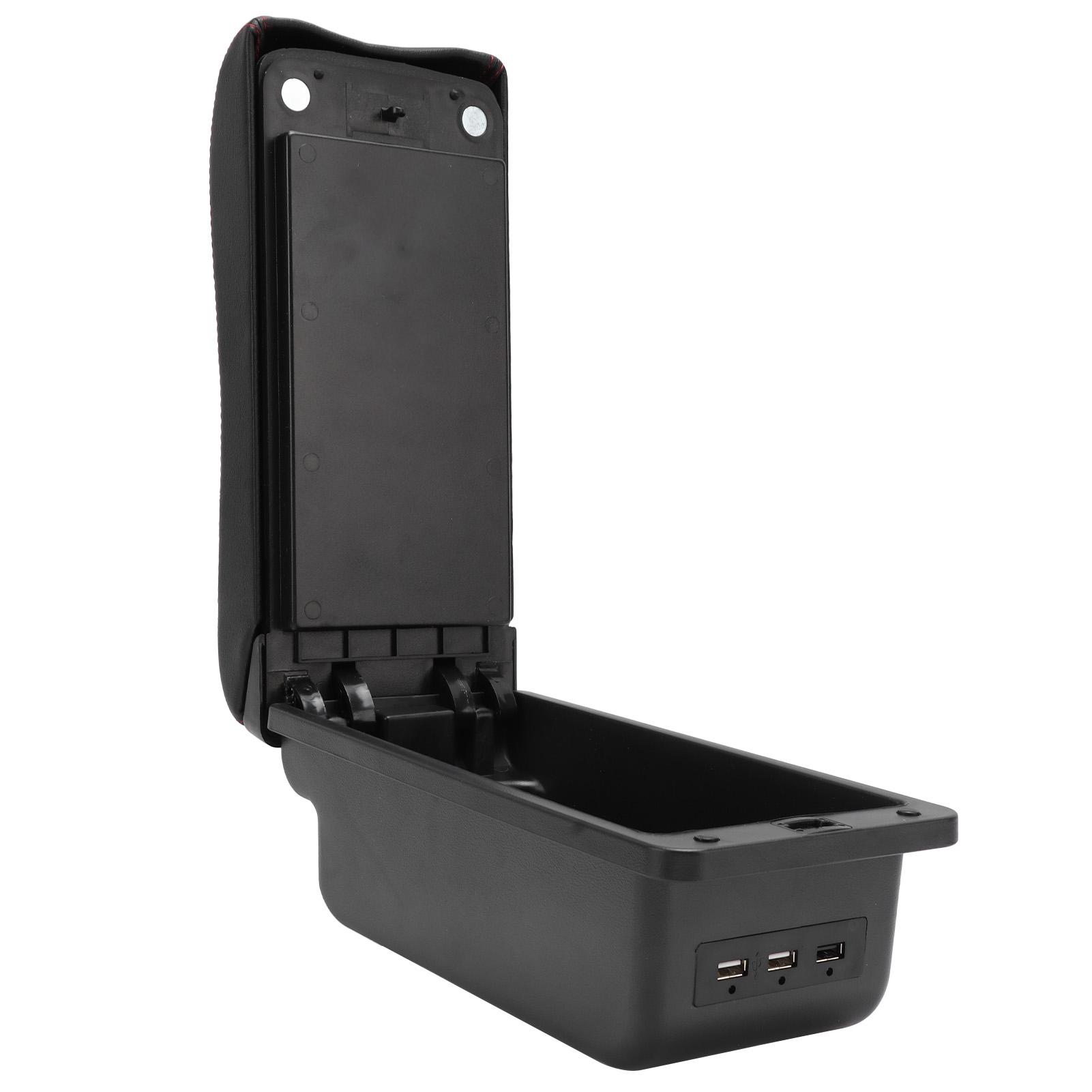 

Center Console Container Armrest Double Layer 3 USB Ports Car Armrest Box Replacement for NIVA